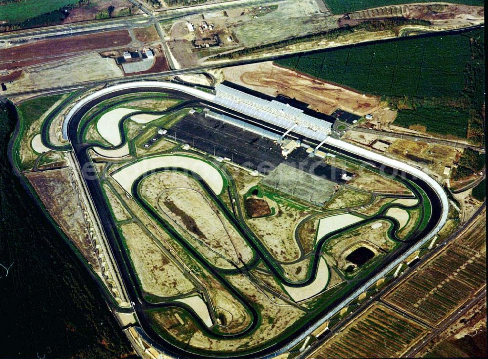 Klettwitz from the bird's eye view: Eröffneter Lausitzring bei Klettwitz in Brandenburg