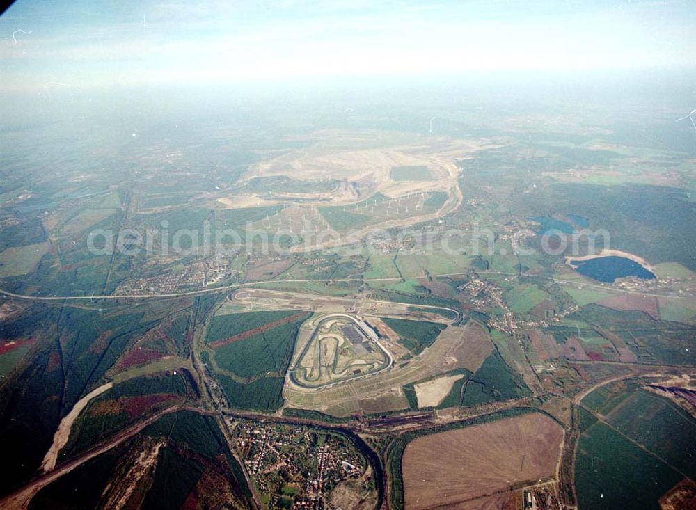 Klettwitz from above - Eröffneter Lausitzring bei Klettwitz in Brandenburg