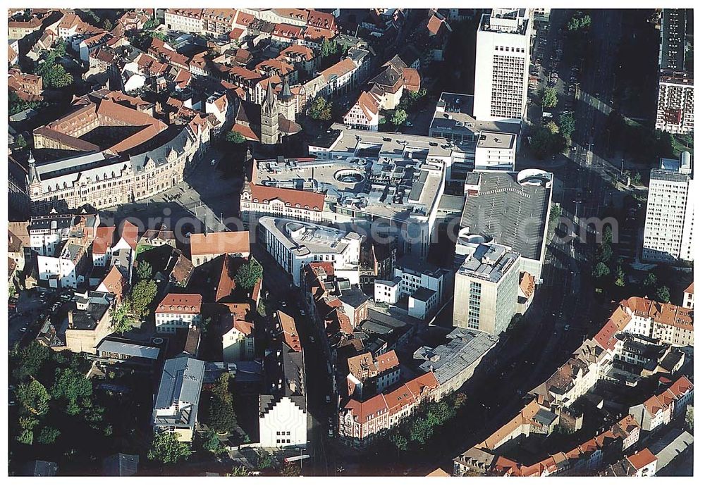 Aerial image Erfurt / Thüringen - Erfurt / Thüringen Blick auf den Anger mit dem Einkaufszentrum Anger der ECE Projektmanagement GmbH in der Erfurter Innenstadt