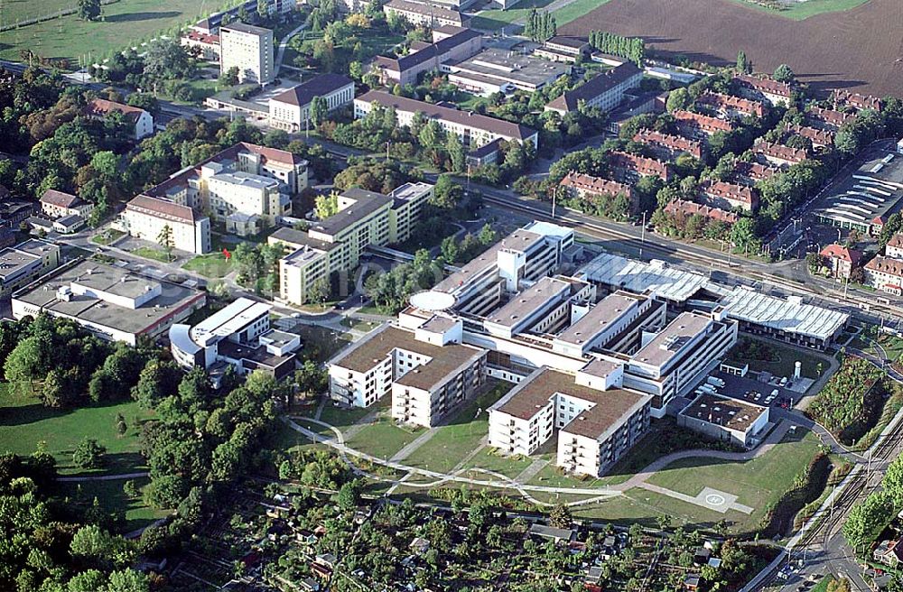 Erfurt / Thüringen from above - Erfurt / Thüringen Krankenhaus Erfurt - Nord HELIOS Klinikum Erfurt D-99089 Erfurt Nordhäuser Straße 74 Tel: +49 3 61 / 78 1 - 0 Fax: +49 3 61 / 78 1 - 10 02 EMail:postmaster@erfurt.helios-kliniken.de