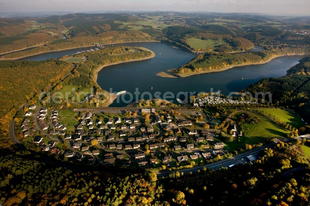 Olpe from the bird's eye view: The Bigge lake near Olpe in North Rhine-Westphalia