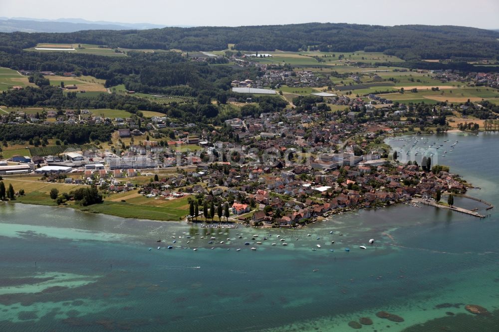 Ermatingen from above - Ermatingen is a municipality in the district of Kreuzlingen in the canton of Thurgau in Switzerland, located on the southern shore of the Untersee, a part of the lake Constance