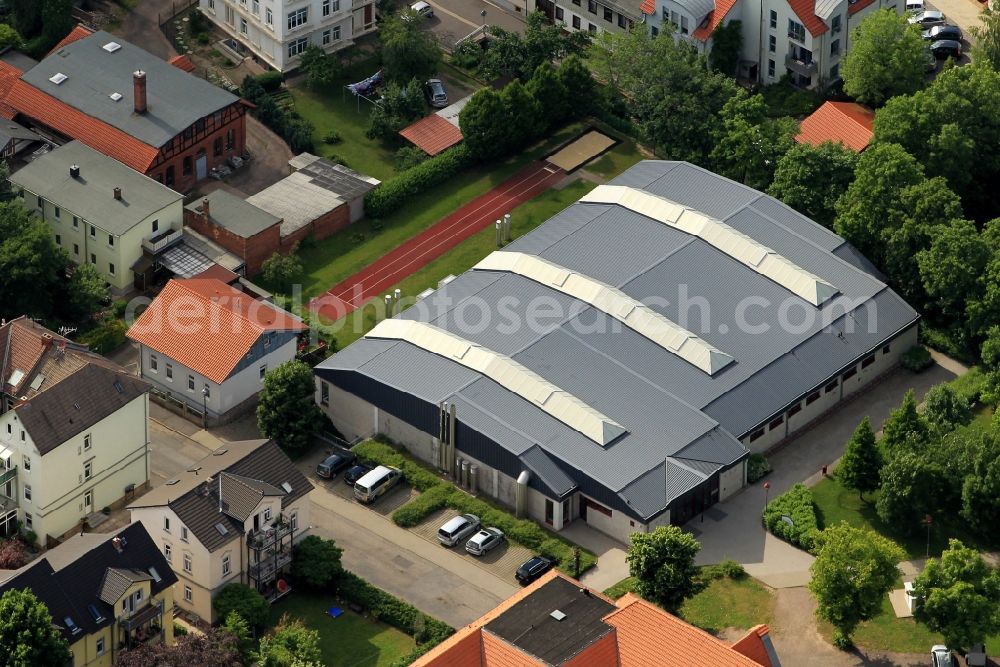 Aerial photograph Gotha - The Ernestiner sports hall, located at Tivoli in Gotha in Thuringia