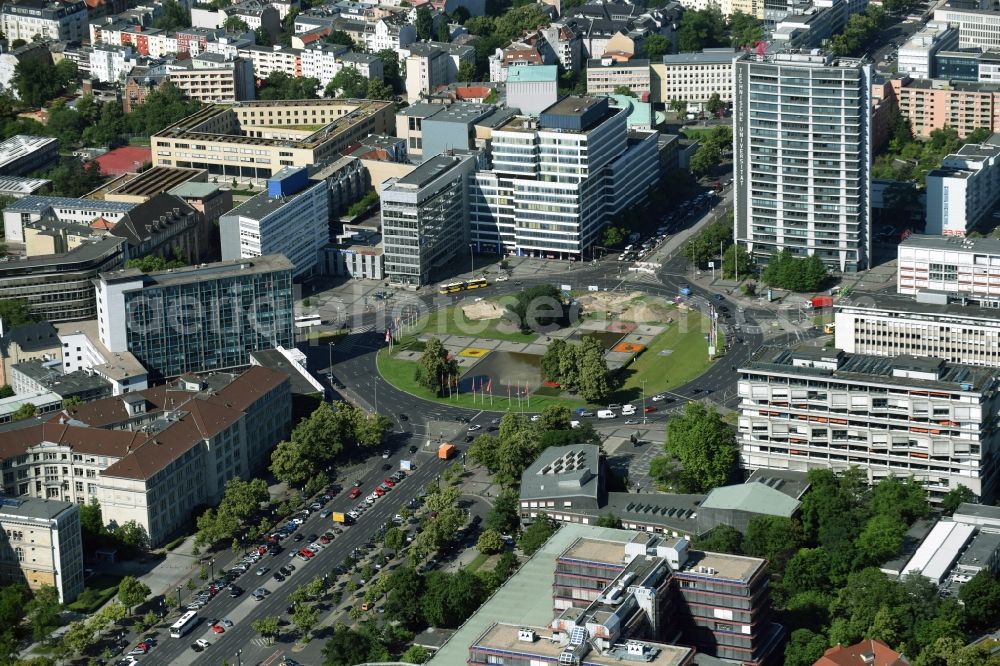 Aerial image Berlin - Ensemble space Ernst-Reuter-Platz in the inner city center in Berlin