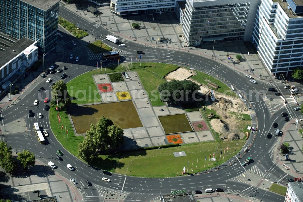 Berlin from above - Ensemble space Ernst-Reuter-Platz in the inner city center in Berlin