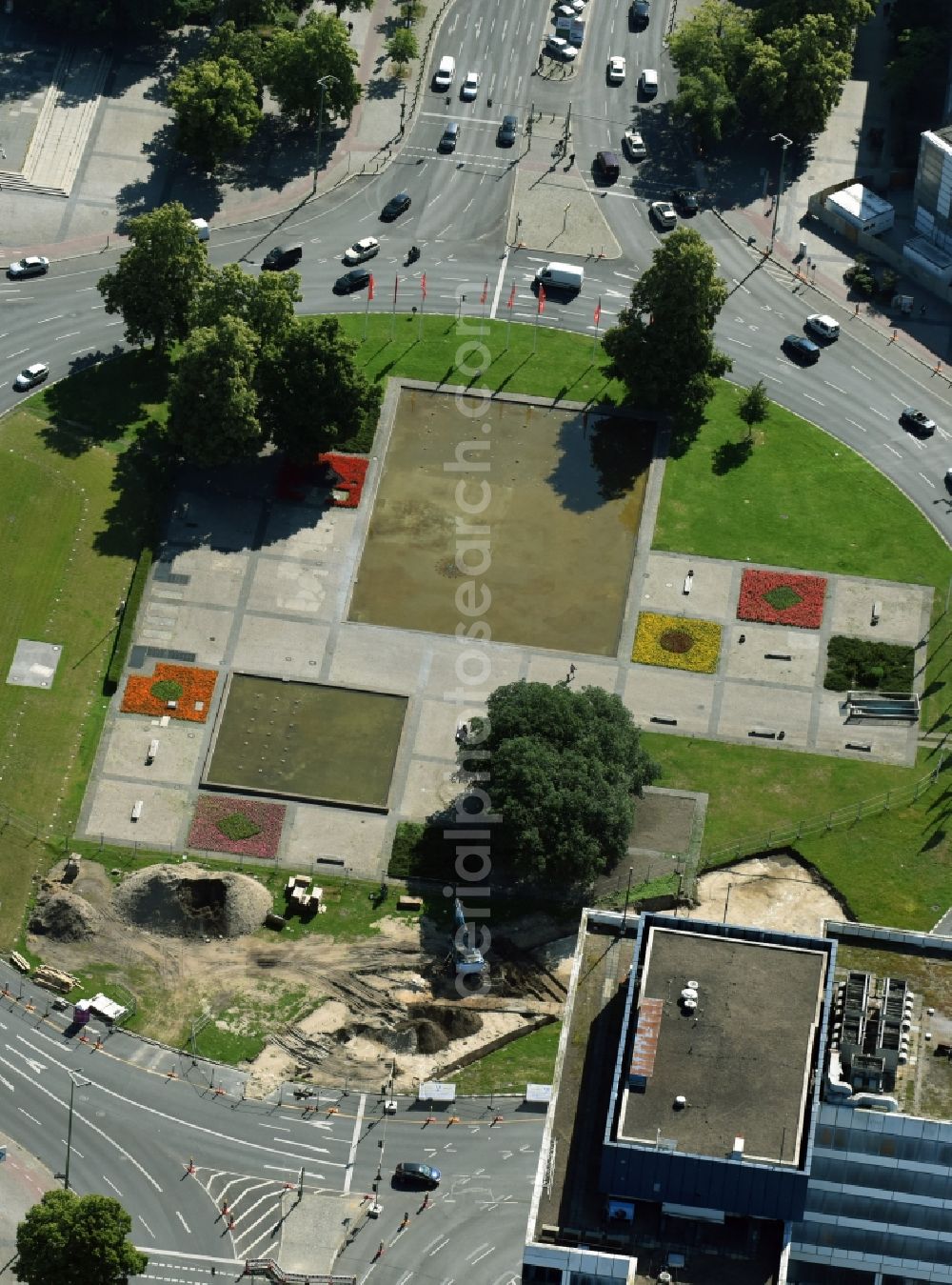 Aerial image Berlin - Ensemble space Ernst-Reuter-Platz in the inner city center in Berlin