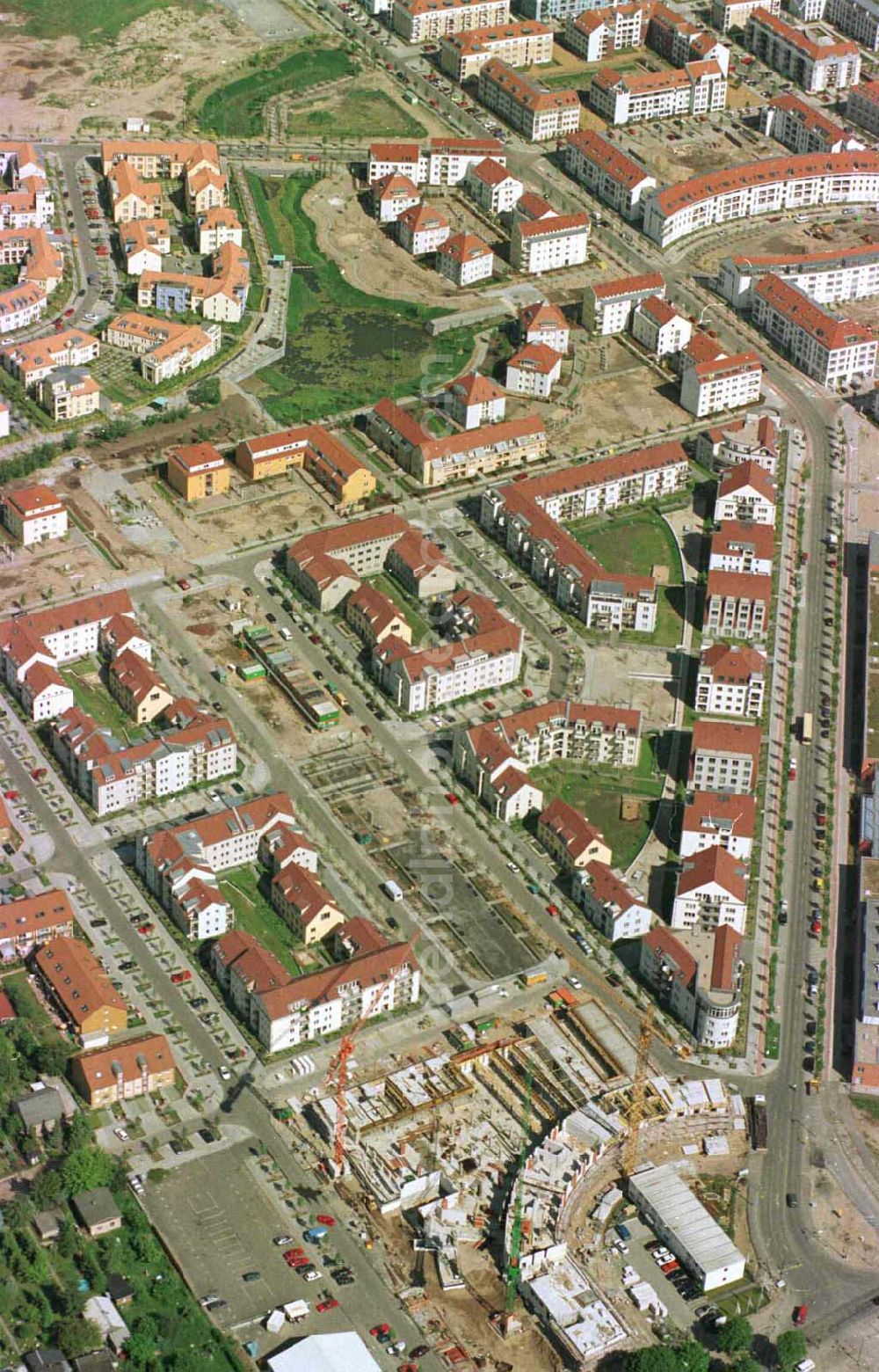 Berlin - Karow from the bird's eye view: Errichtung von Neubauwohnungen in Karow-Nord.