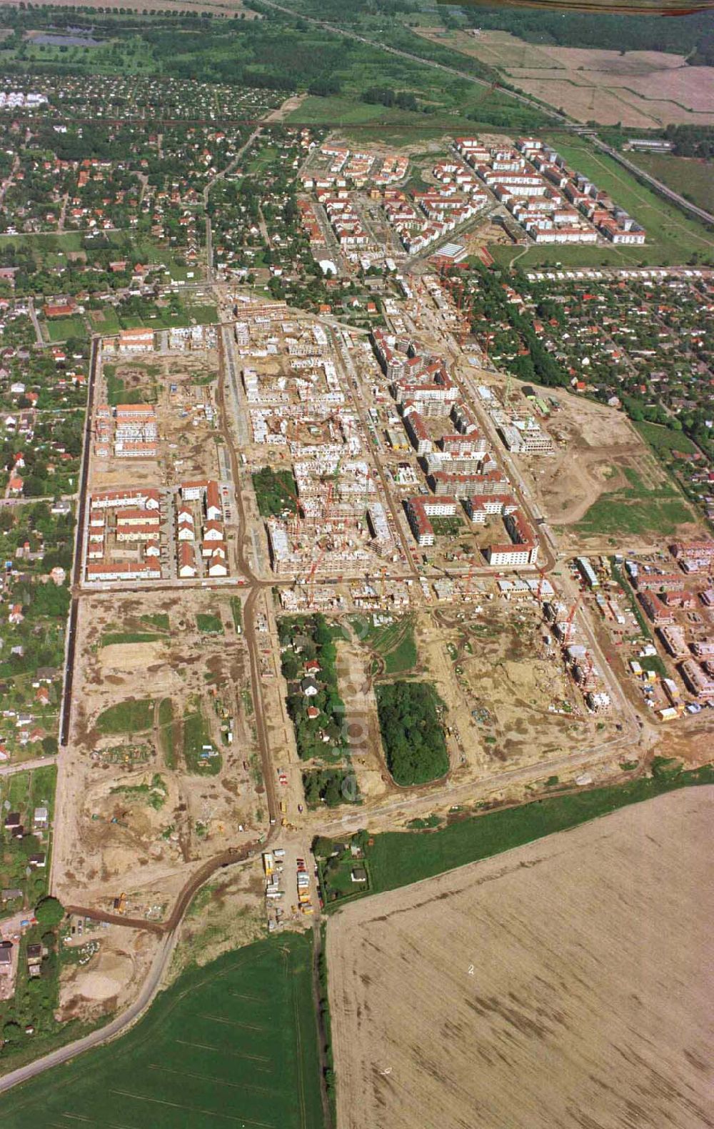 Aerial image Berlin - Karow - Errichtung von Neubauwohnungen in Karow-Nord.