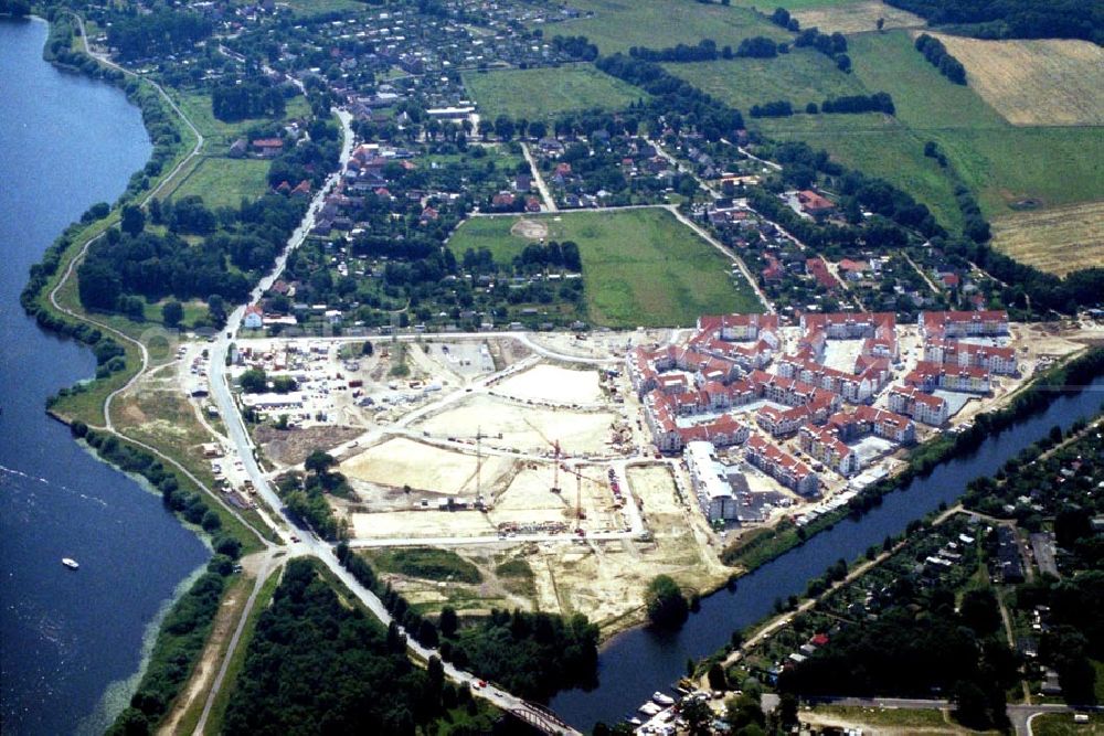 Aerial image Berlin / Hennigsdorf / BRB - Errichtung eines neuen Wohngebietes in Hennigsdorf-Süd 1995