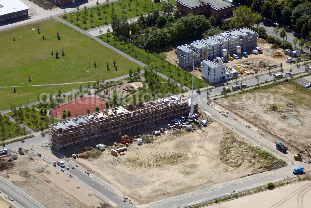 Aerial photograph Berlin - Blick auf Erschließungs- und Abrißarbeiten am Umformwerk in Areal des Stadtentwicklungsgebietes Eldenaer Straße/ Landsberger Allee in Berlin-Friedrichshain (Gelände der Alten Schlachthöfe)- ein Projekt der SES Stadtentwicklungsgebiet Eldenaer Straße mbH, Thaerstraße 30/31 in 10249 Berlin, Tel.: 030 42846130 Herr Schmidt