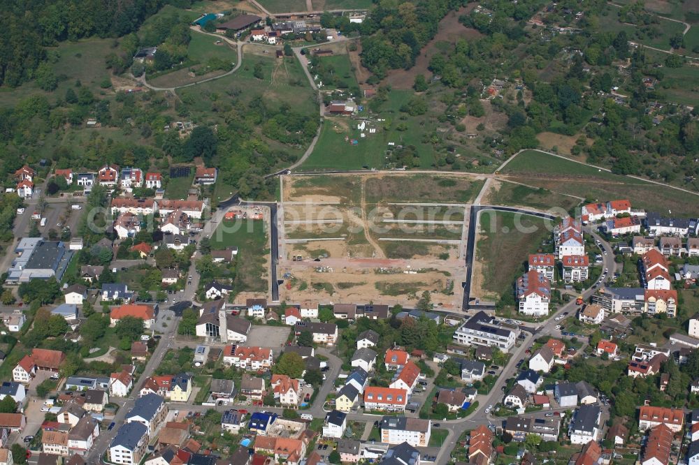 Lörrach from the bird's eye view: Construction sites for new residential area Belist of detached housing estate in the district Haagen in Loerrach in the state Baden-Wurttemberg, Germany