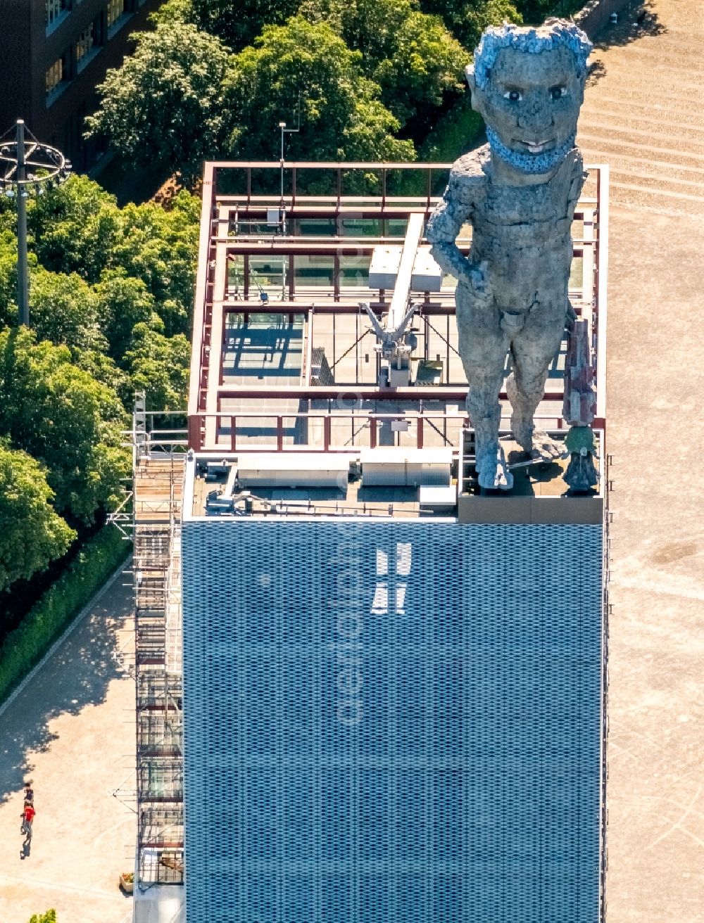 Gelsenkirchen from above - Observation tower on the Office building of the administrative and business center of Vivawest Wohnen GmbH, headquartered in Nordsternpark on the former Nordstern colliery in Gelsenkirchen at Ruhrgebiet in North Rhine-Westphalia