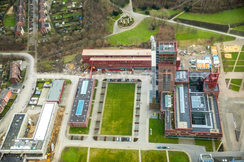 Aerial photograph Gelsenkirchen - Observation tower on the Office building of the administrative and business center of Vivawest Wohnen GmbH, headquartered in Nordsternpark on the former Nordstern colliery in Gelsenkirchen in North Rhine-Westphalia