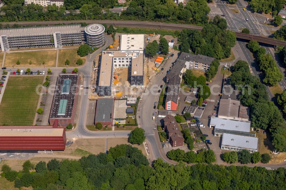 Aerial photograph Gelsenkirchen - Observation tower on the Office building of the administrative and business center of Vivawest Wohnen GmbH, headquartered in Nordsternpark on the former Nordstern colliery in Gelsenkirchen in North Rhine-Westphalia