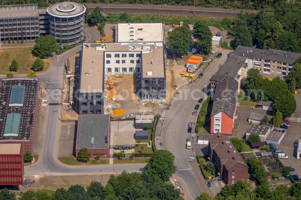 Aerial photograph Gelsenkirchen - Observation tower on the Office building of the administrative and business center of Vivawest Wohnen GmbH, headquartered in Nordsternpark on the former Nordstern colliery in Gelsenkirchen in North Rhine-Westphalia