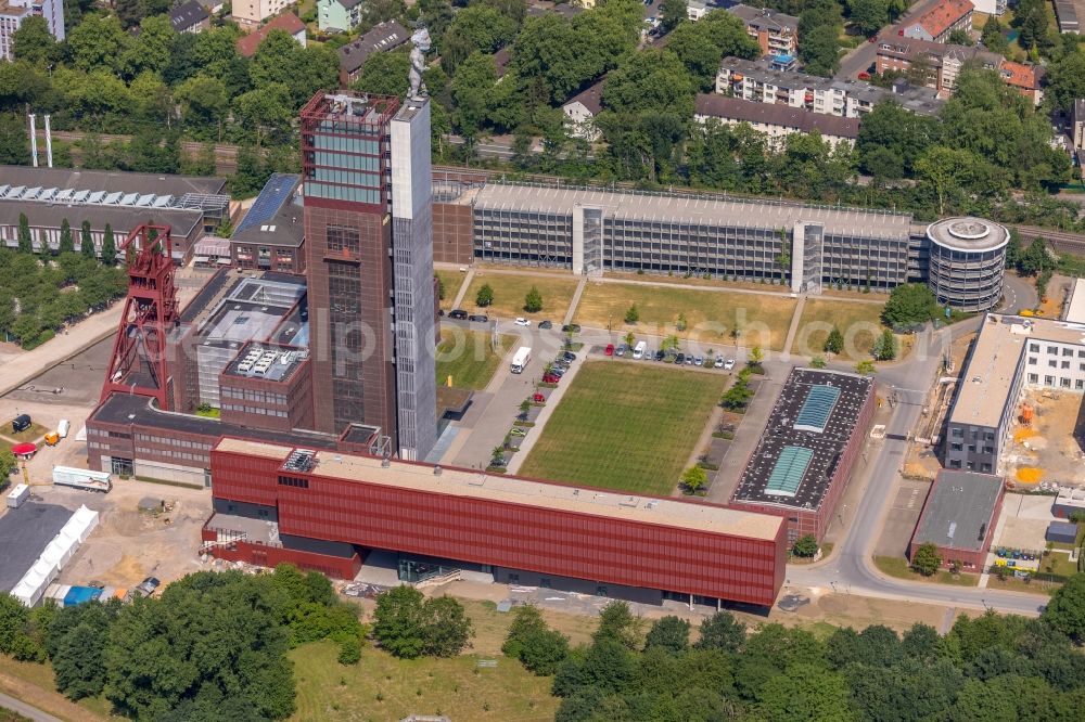 Gelsenkirchen from above - Observation tower on the Office building of the administrative and business center of Vivawest Wohnen GmbH, headquartered in Nordsternpark on the former Nordstern colliery in Gelsenkirchen in North Rhine-Westphalia