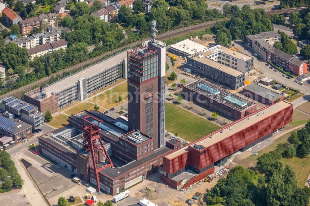 Gelsenkirchen from above - Observation tower on the Office building of the administrative and business center of Vivawest Wohnen GmbH, headquartered in Nordsternpark on the former Nordstern colliery in Gelsenkirchen in North Rhine-Westphalia