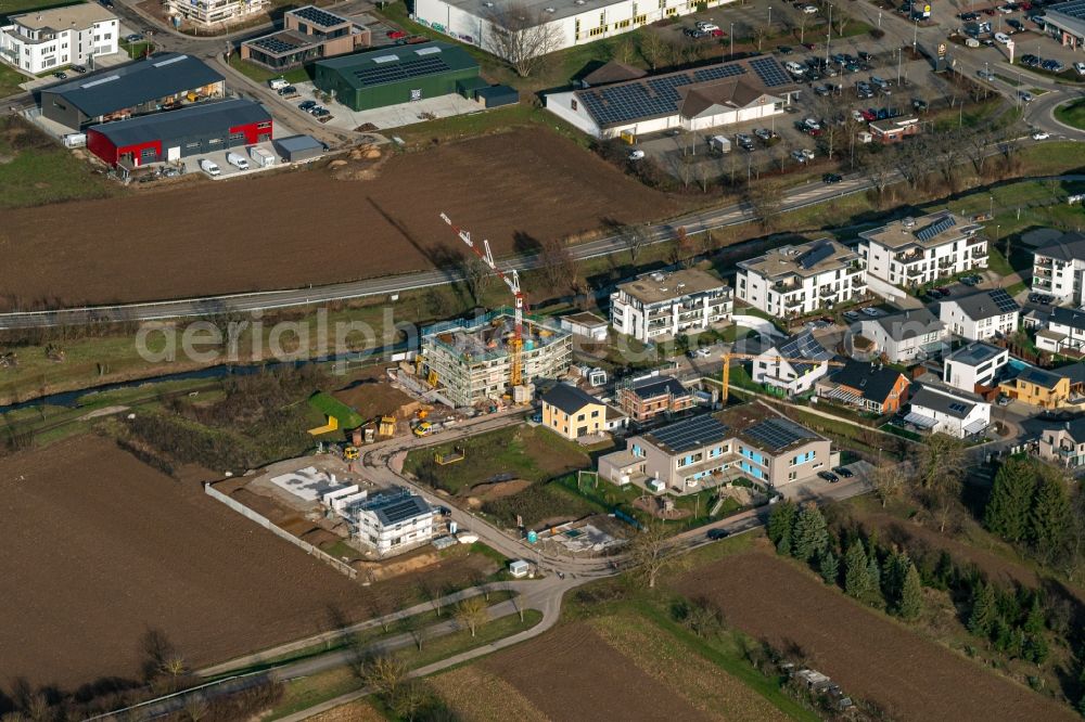 Ettenheim from above - New construction site for the construction of a kindergarten building and Nursery school Superten in Ettenheim in the state Baden-Wurttemberg, Germany