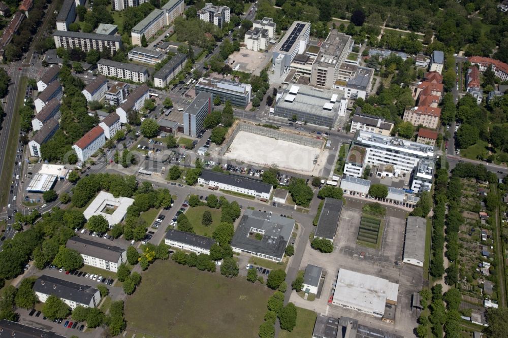 Aerial photograph Mainz - Expansion construction site at the research building and office complex of the company Biontech in Mainz in the state of Rhineland-Palatinate