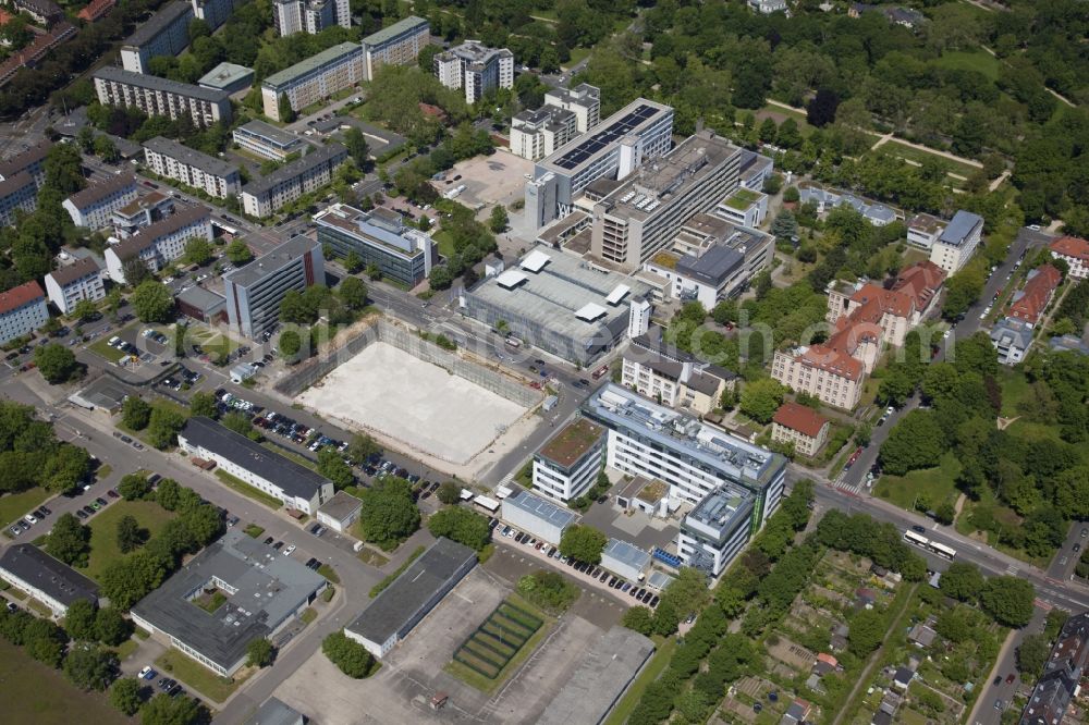 Mainz from above - Expansion construction site at the research building and office complex of the company Biontech in Mainz in the state of Rhineland-Palatinate