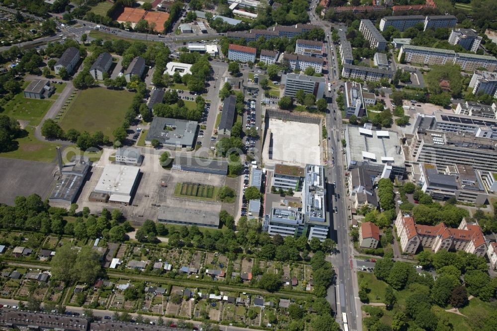 Mainz from the bird's eye view: Expansion construction site at the research building and office complex of the company Biontech in Mainz in the state of Rhineland-Palatinate