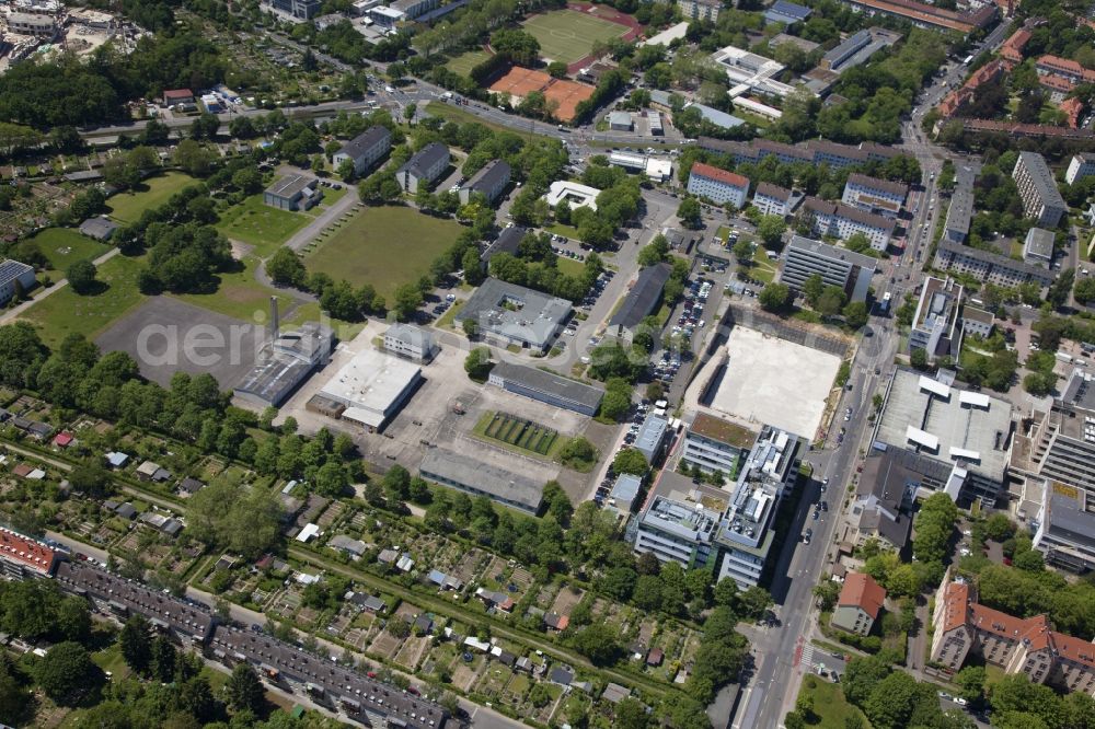 Aerial image Mainz - Expansion construction site at the research building and office complex of the company Biontech in Mainz in the state of Rhineland-Palatinate