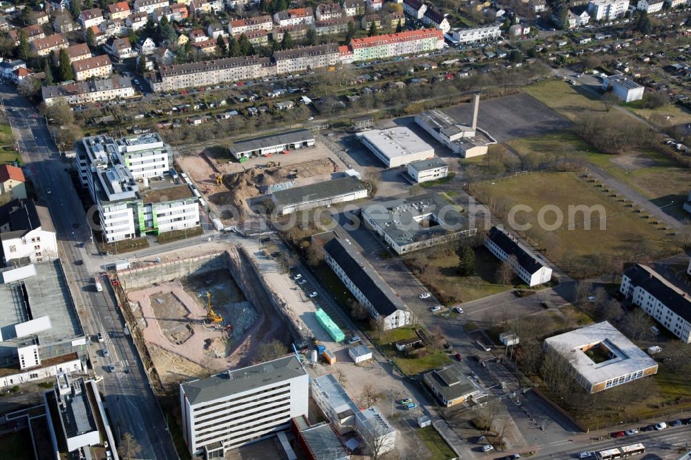 Aerial image Mainz - Expansion construction site at the research building and office complex of the company Biontech in Mainz in the state of Rhineland-Palatinate