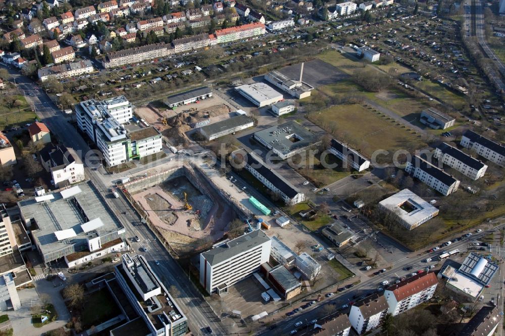 Aerial photograph Mainz - Expansion construction site at the research building and office complex of the company Biontech in Mainz in the state of Rhineland-Palatinate