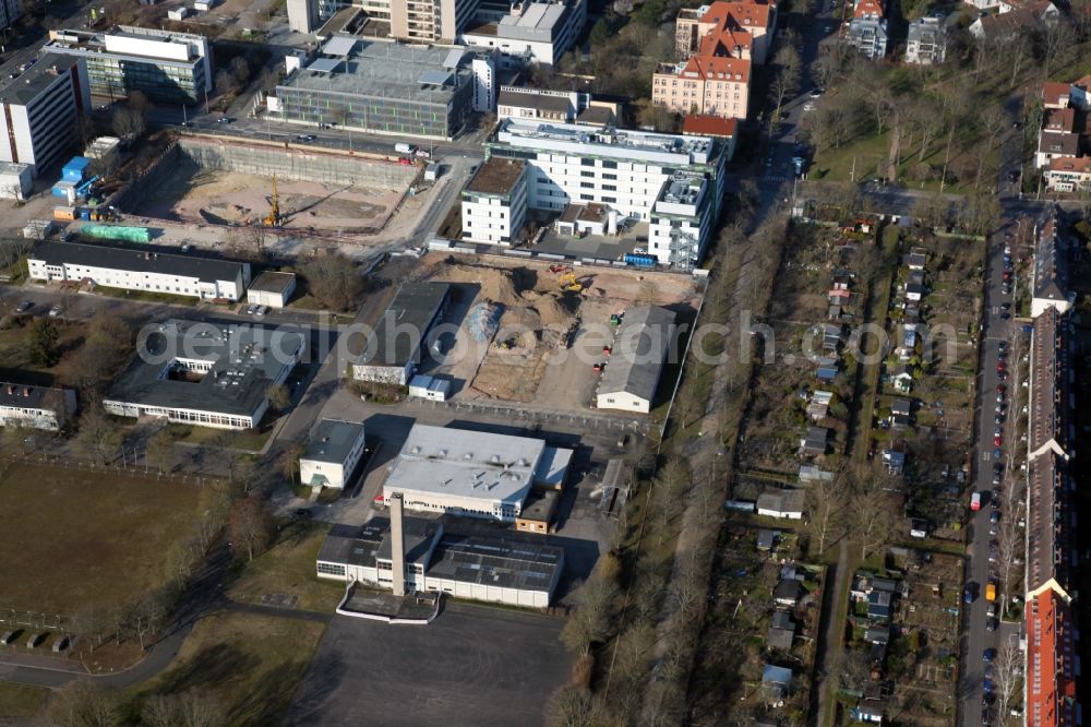 Mainz from the bird's eye view: Expansion construction site at the research building and office complex of the company Biontech in Mainz in the state of Rhineland-Palatinate