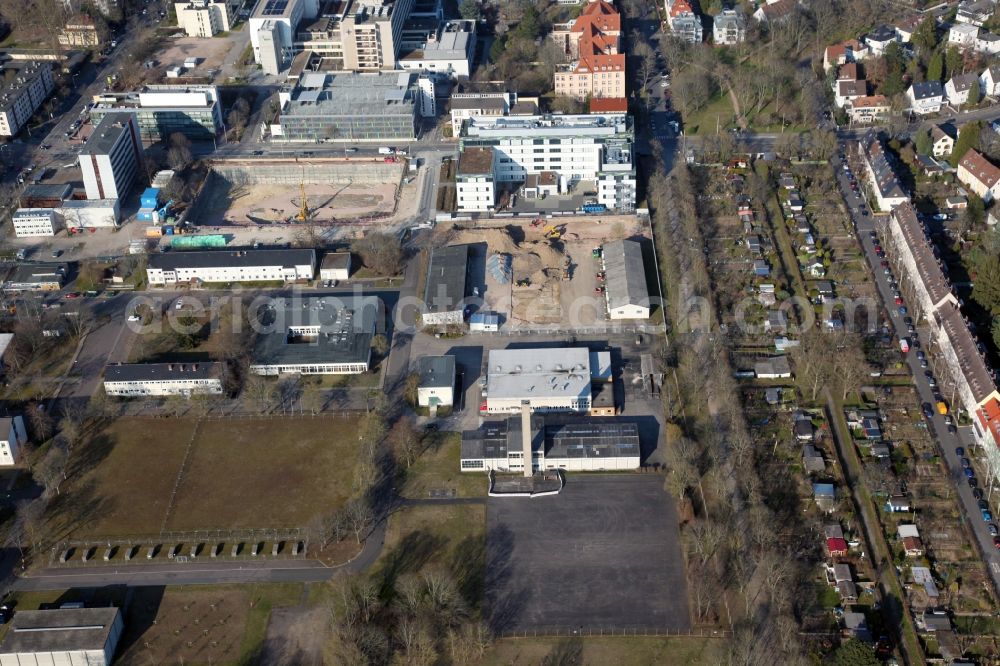 Aerial image Mainz - Expansion construction site at the research building and office complex of the company Biontech in Mainz in the state of Rhineland-Palatinate