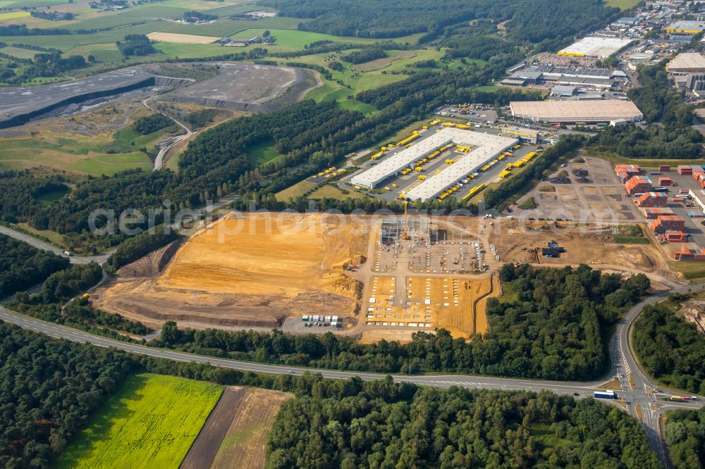 Aerial photograph Dorsten - Construction site to build a new building complex on the site of the logistics center Arvato Supply Chain Solutions in Dorsten at Ruhrgebiet in the state North Rhine-Westphalia, Germany