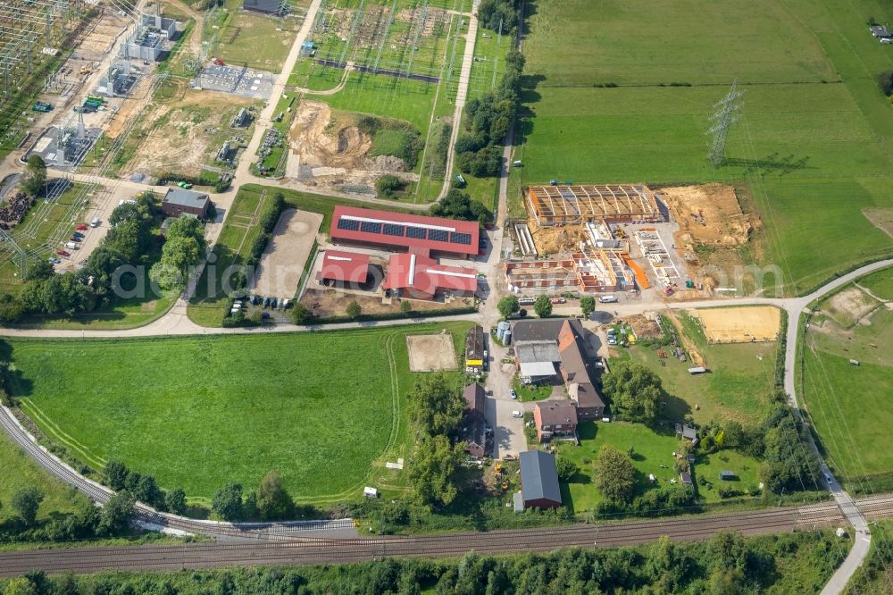 Bochum from above - Animal breeding equipment Livestock breeding for meat production in Bochum in the state North Rhine-Westphalia, Germany