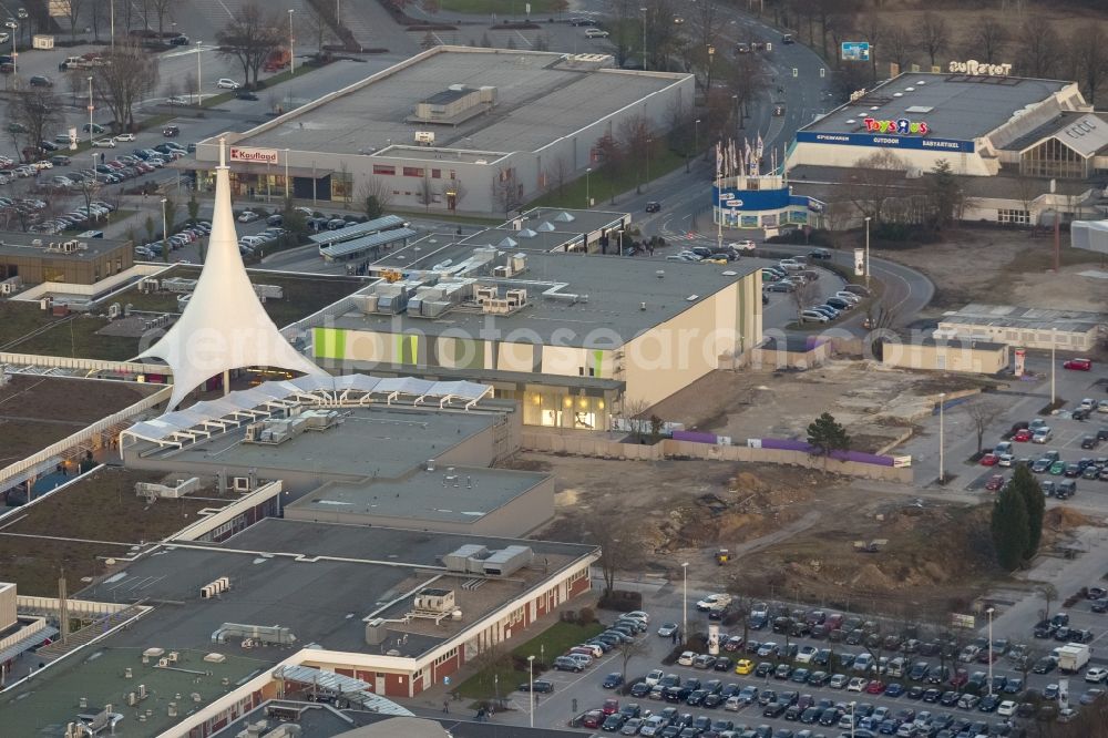 Aerial image Bochum - Expansion and renovation of the shopping center on the A40 Ruhr Park in Bochum in North Rhine-Westphalia