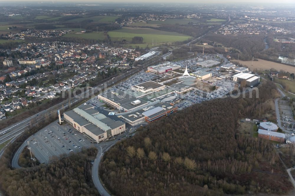 Bochum from above - Expansion and renovation of the shopping center on the A40 Ruhr Park in Bochum in North Rhine-Westphalia