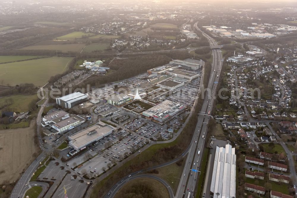 Bochum from above - Expansion and renovation of the shopping center on the A40 Ruhr Park in Bochum in North Rhine-Westphalia