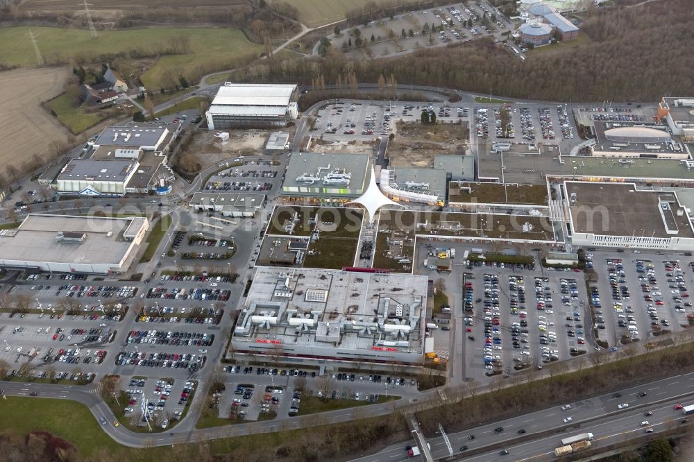 Aerial image Bochum - Expansion and renovation of the shopping center on the A40 Ruhr Park in Bochum in North Rhine-Westphalia