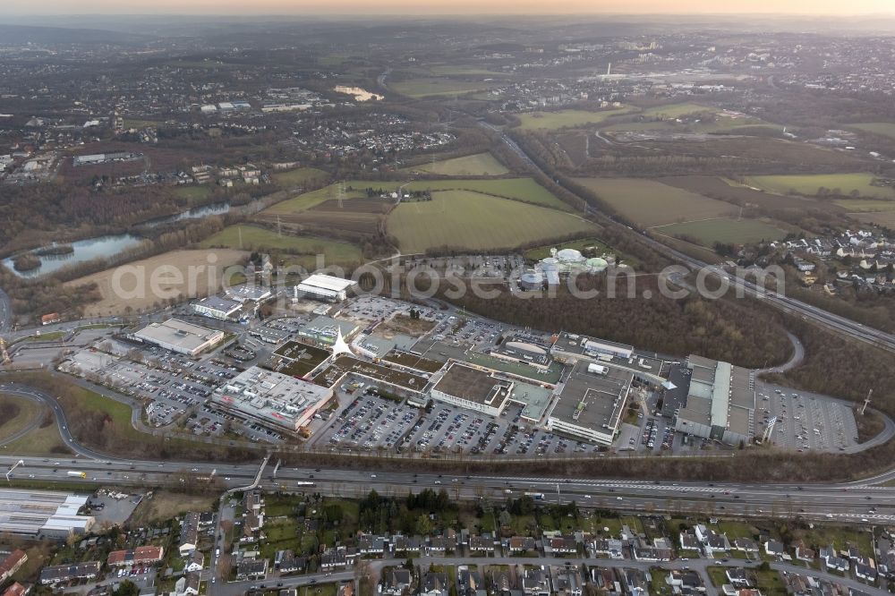 Bochum from above - Expansion and renovation of the shopping center on the A40 Ruhr Park in Bochum in North Rhine-Westphalia