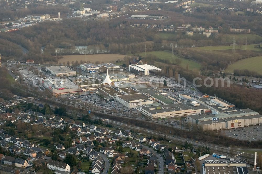 Aerial image Bochum - Expansion and renovation of the shopping center on the A40 Ruhr Park in Bochum in North Rhine-Westphalia