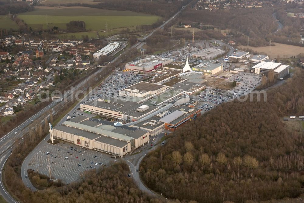 Aerial photograph Bochum - Expansion and renovation of the shopping center on the A40 Ruhr Park in Bochum in North Rhine-Westphalia