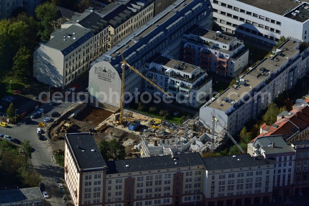 Leipzig from above - Construction of a new residential building in Leipzig in Saxony