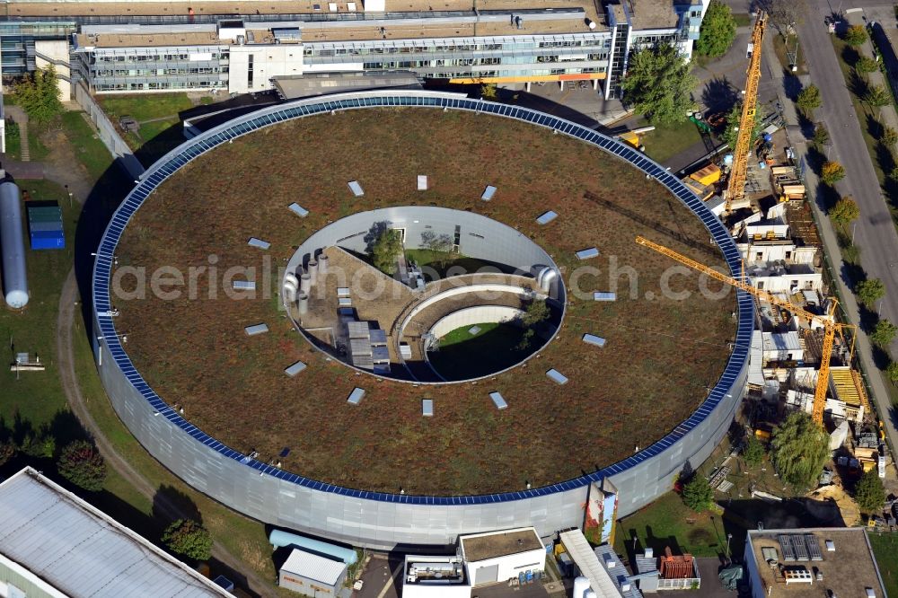 Berlin from above - Expansion - Construction site at the electron storage ring BESSY - the third generation synchrotron radiation source in Berlin - Adlershof