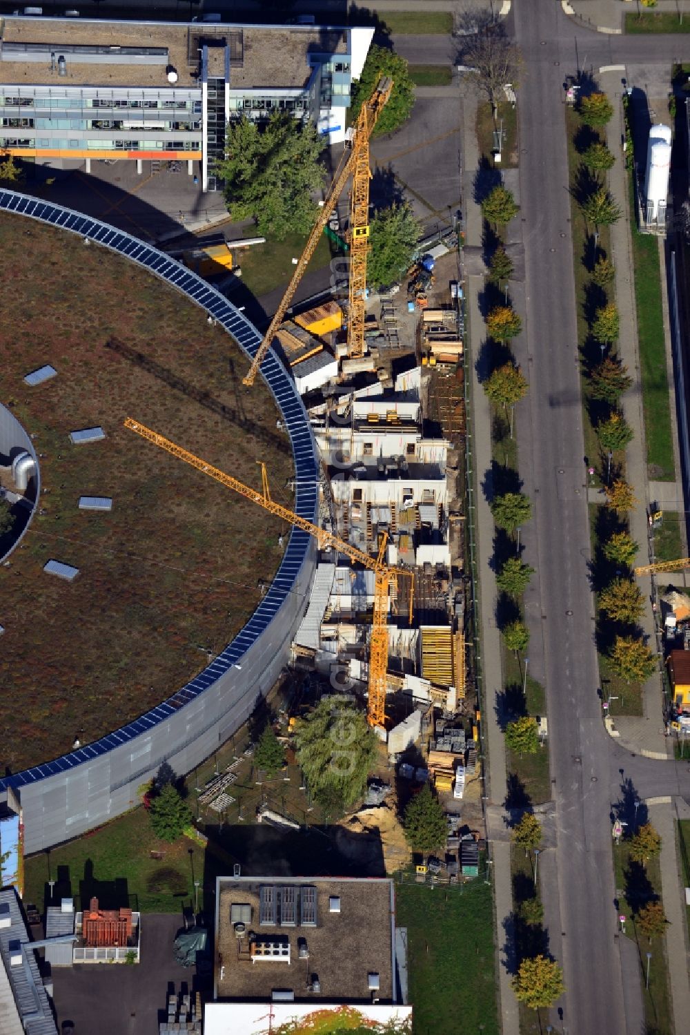 Berlin from the bird's eye view: Expansion - Construction site at the electron storage ring BESSY - the third generation synchrotron radiation source in Berlin - Adlershof