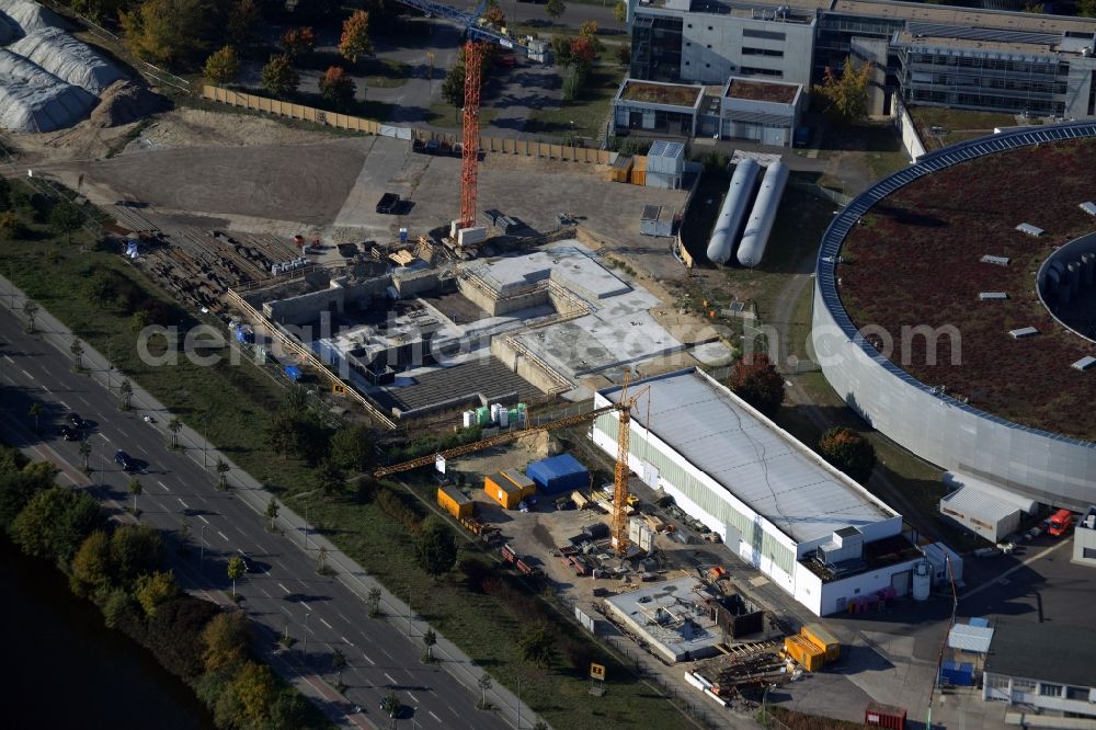 Berlin from the bird's eye view: Expansion - Construction site at the electron storage ring BESSY - the third generation synchrotron radiation source in Berlin - Adlershof