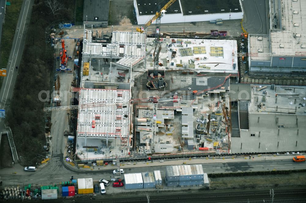 Aerial image Wolfsburg - Construction at the building complex of the shopping center Designer Outlets Wolfsburg An of Vorburg in Wolfsburg in the state Lower Saxony, Germany