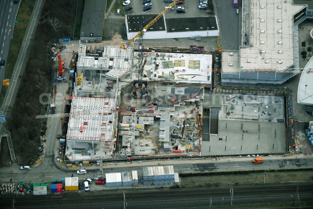 Aerial photograph Wolfsburg - Construction at the building complex of the shopping center Designer Outlets Wolfsburg An of Vorburg in Wolfsburg in the state Lower Saxony, Germany