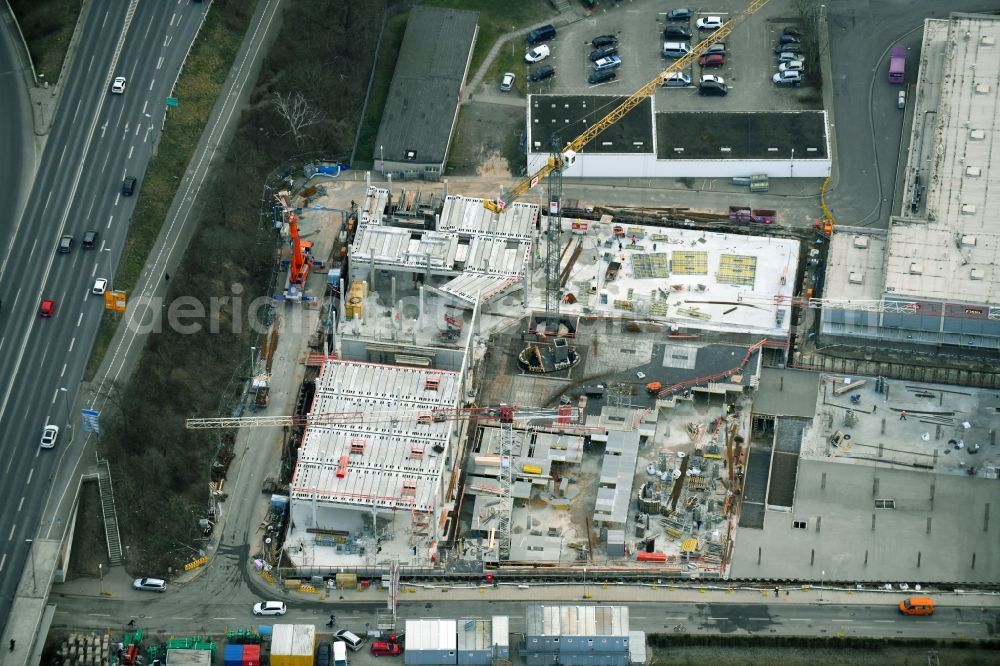 Aerial image Wolfsburg - Construction at the building complex of the shopping center Designer Outlets Wolfsburg An of Vorburg in Wolfsburg in the state Lower Saxony, Germany