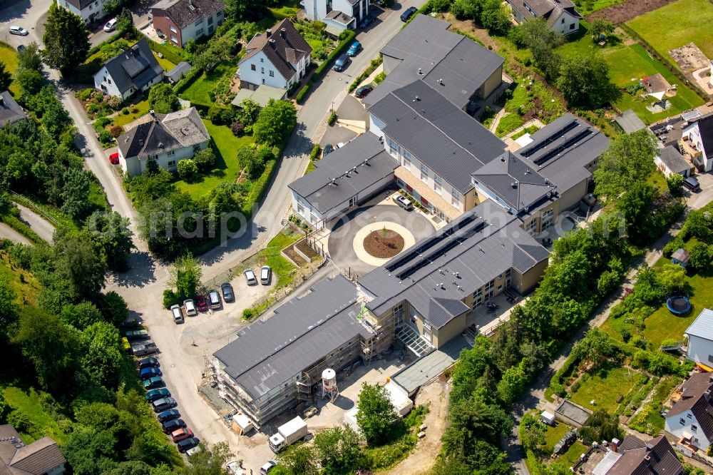 Aerial image Meschede - Expansion construction site at the building complex of the Senior Centre Focus Meschede on Noerdeltstrasse in Meschede in North Rhine-Westphalia, Germany