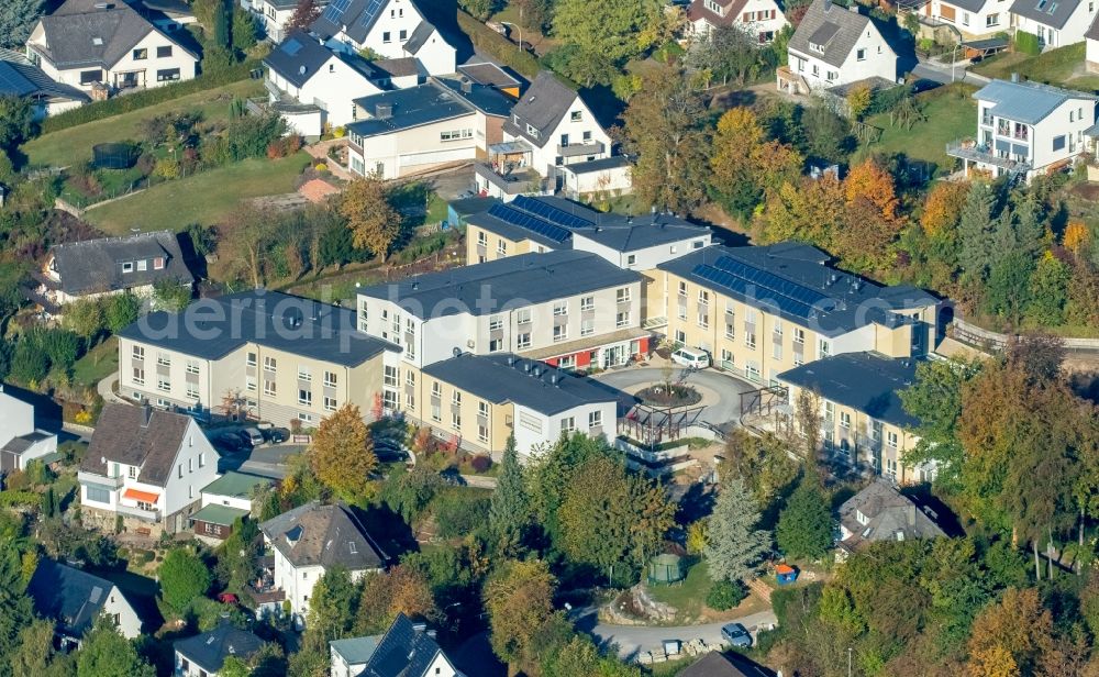 Meschede from above - Expansion construction site at the building complex of the Senior Centre Focus Meschede on Noerdeltstrasse in Meschede in North Rhine-Westphalia, Germany