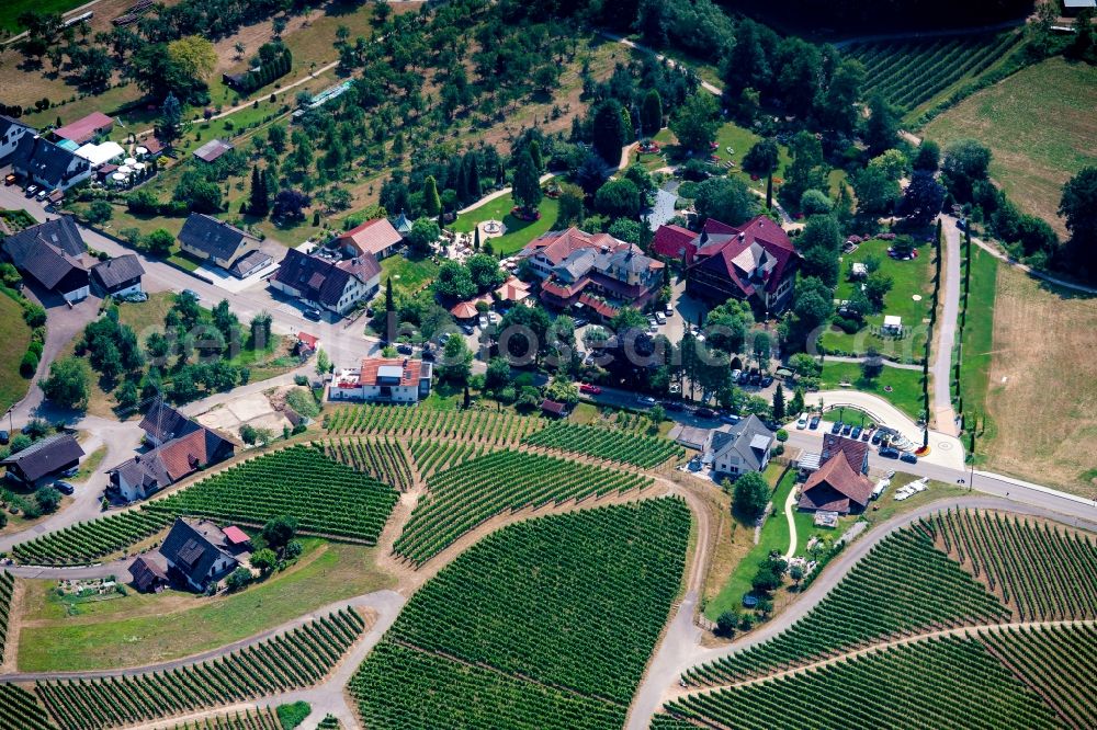 Aerial image Forchheim - New construction site and extension of the sewage treatment basins and purification stages Breisgauer Bucht in Forchheim in the state Baden-Wurttemberg, Germany