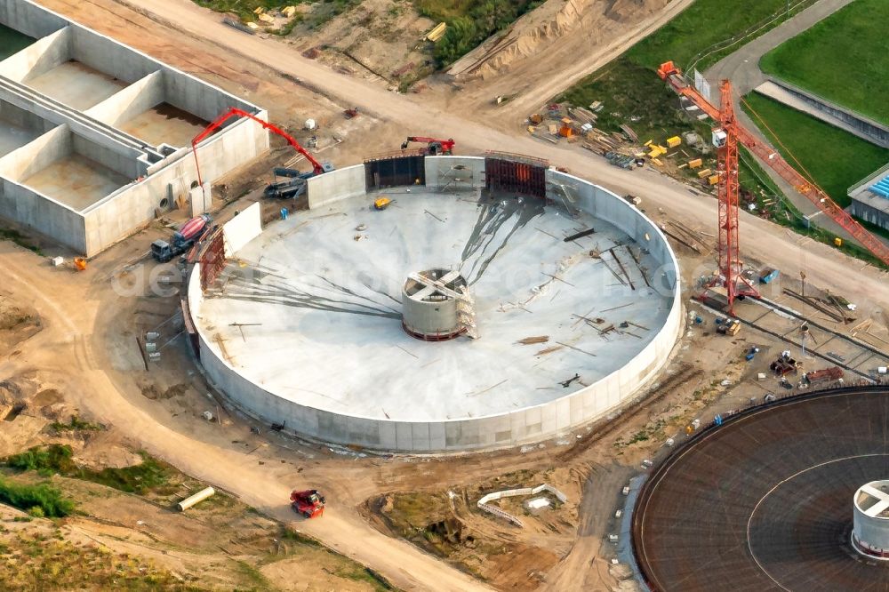 Aerial photograph Forchheim - New construction site and extension of the sewage treatment basins and purification stages in Forchheim in the state Baden-Wurttemberg, Germany